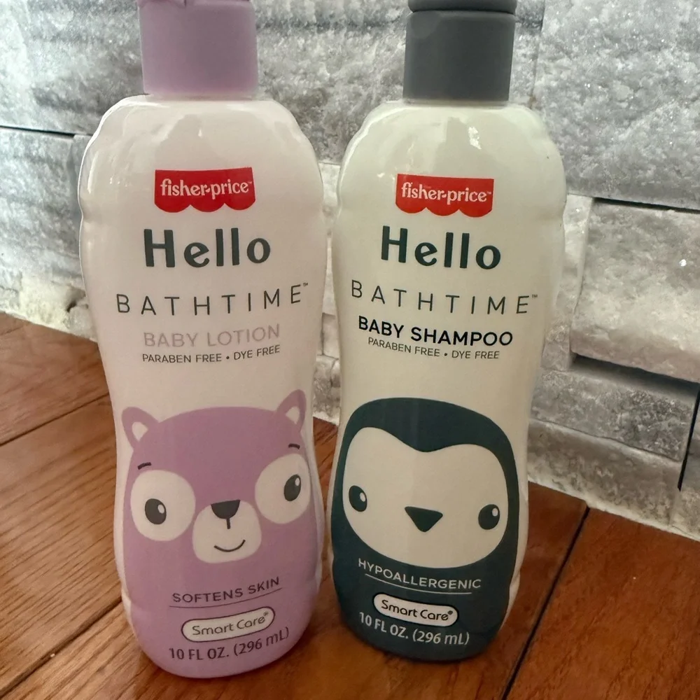 Fisher-Price Hello Bathtime Baby Lotion and Shampoo - Pink and Gray